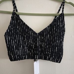Black and White Striped Crop Top